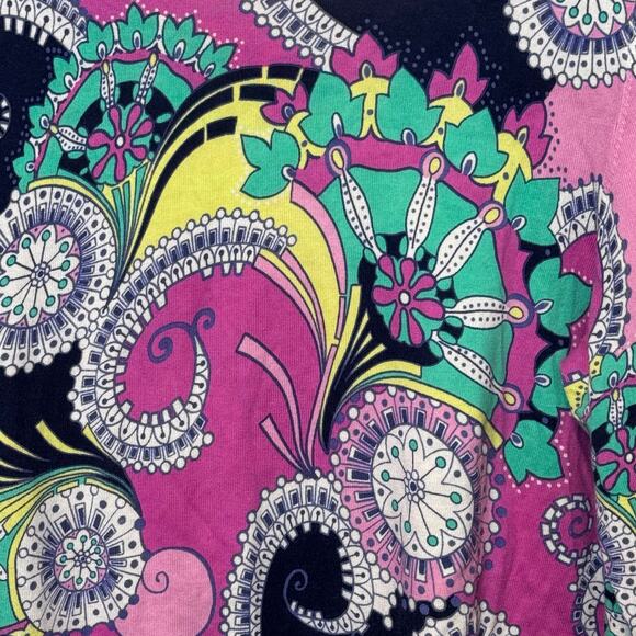 Talbots Size Large Vibrant Paisley Crew Neck Lightweight Sweater - Picture 6 of 8